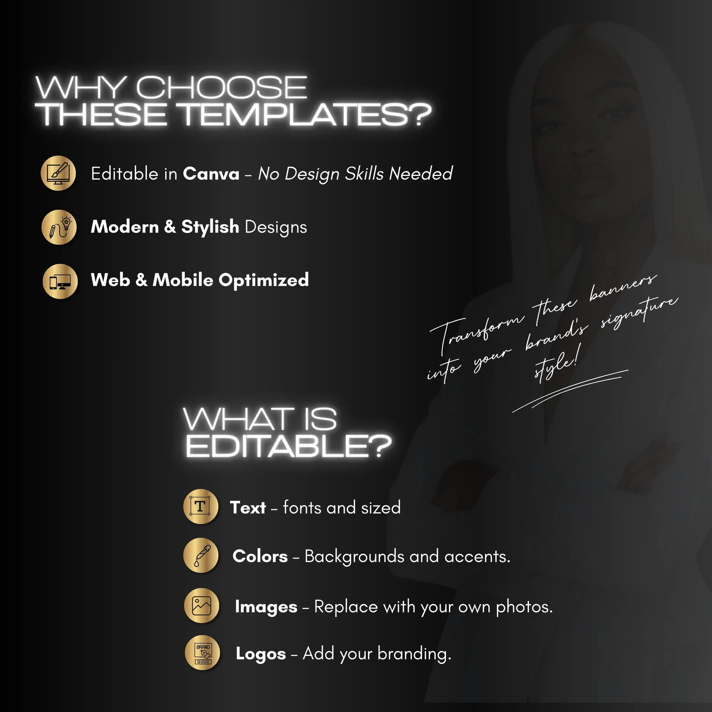 60 Black and Gold Professional Tax Prep Banners Canva Templates | Elite Accountant Web Banners