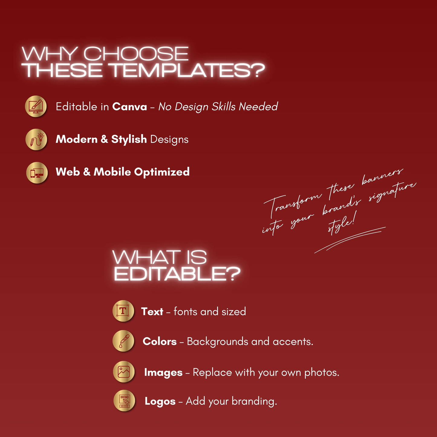 Valentine Tax Prep Banners Canva Templates | Professional Red and Gold Accountant Web Banners