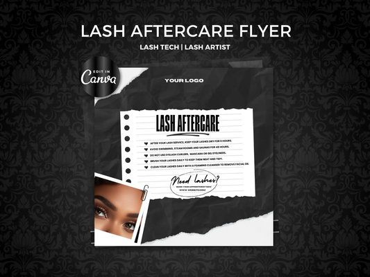 Black Lash Aftercare Flyer - Shaima Studio