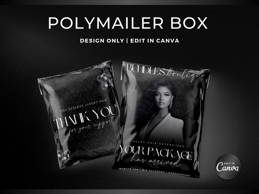 Black Wig PolyMailer Box - Shaima Studio
