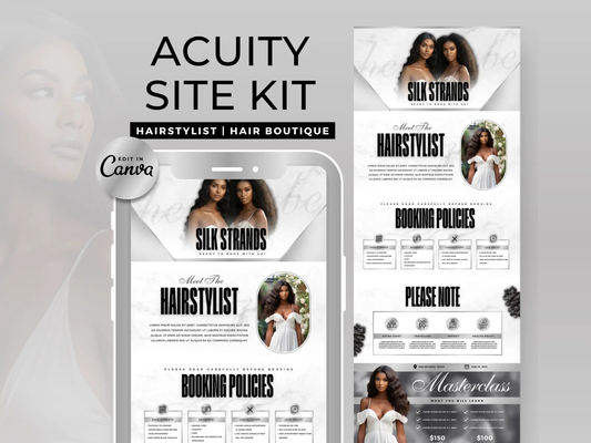 Silver & White Hair Acuity Scheduling Site - Shaima Studio