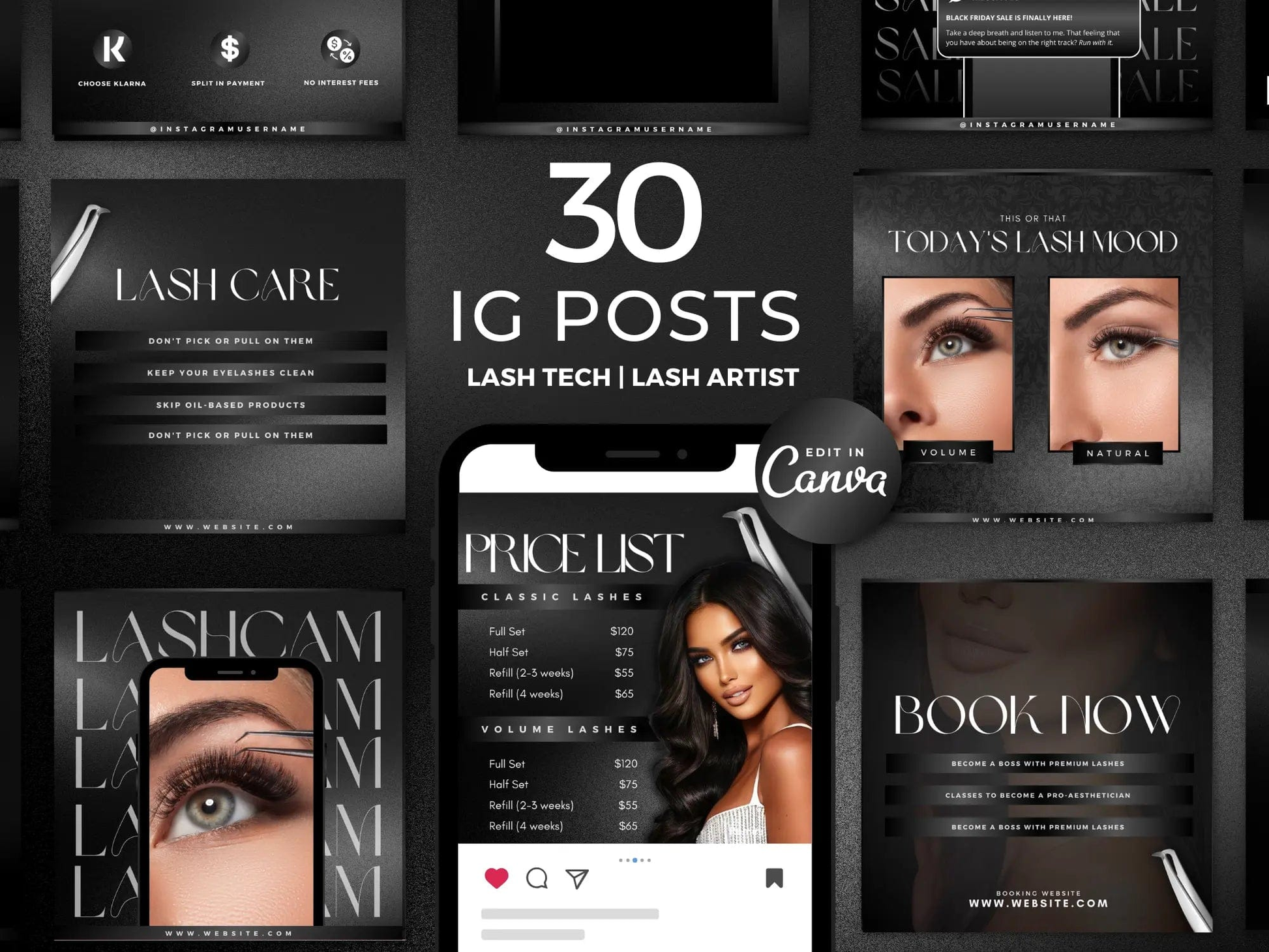 Black Lash Tech Instagram Kit - Shaima Studio
