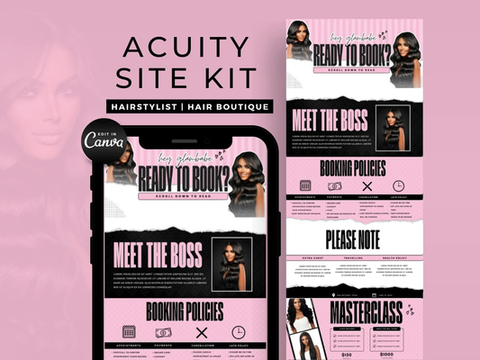 Pink Hair Acuity Scheduling Site - Shaima Studio