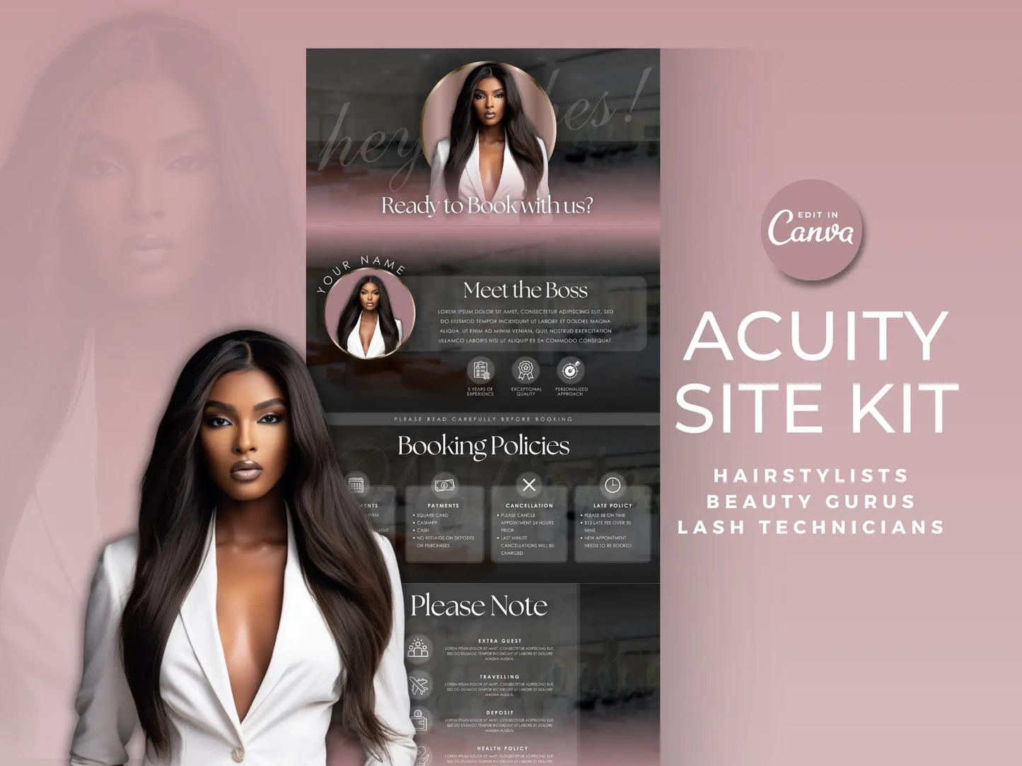 Pink & Black Acuity Scheduling Site - Shaima Studio