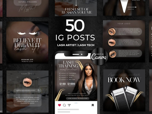 Minimal Black Lash Tech Instagram Kit - Shaima Studio