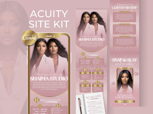Rose Gold Feminine Acuity Site Template - Shaima Studio