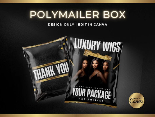 Gold Wig PolyMailer Box - Shaima Studio