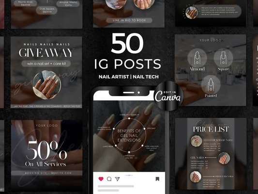 Black Nail Tech Instagram Kit - Shaima Studio