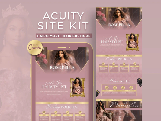 Rose Gold Hair Acuity Scheduling Site - Shaima Studio