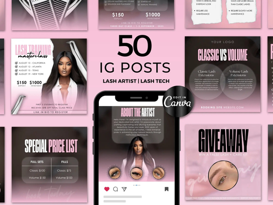 Luxury Pink Lash Tech Instagram Kit - Shaima Studio