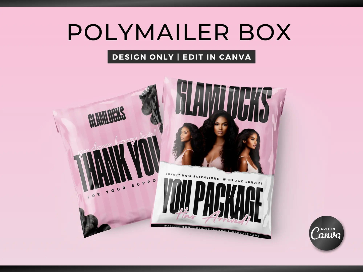 Pink Wig PolyMailer Box - Shaima Studio