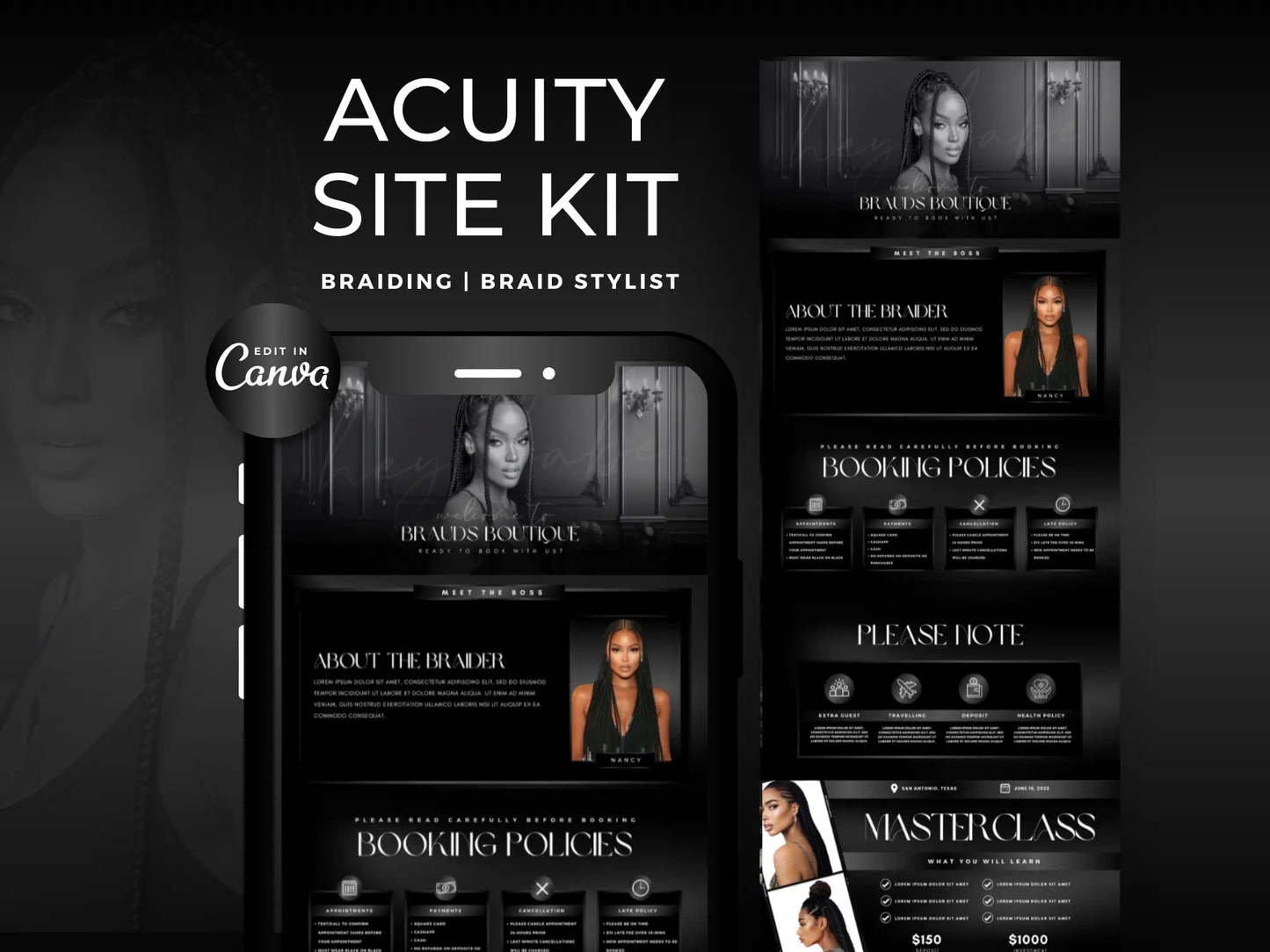 Black Braiding Acuity Scheduling Site - Shaima Studio