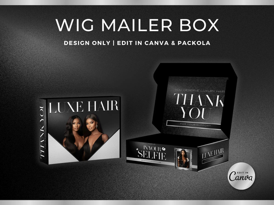 Silver Black Wig Mailer Box - Shaima Studio