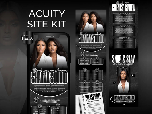 Black & White Acuity Scheduling Site - Shaima Studio