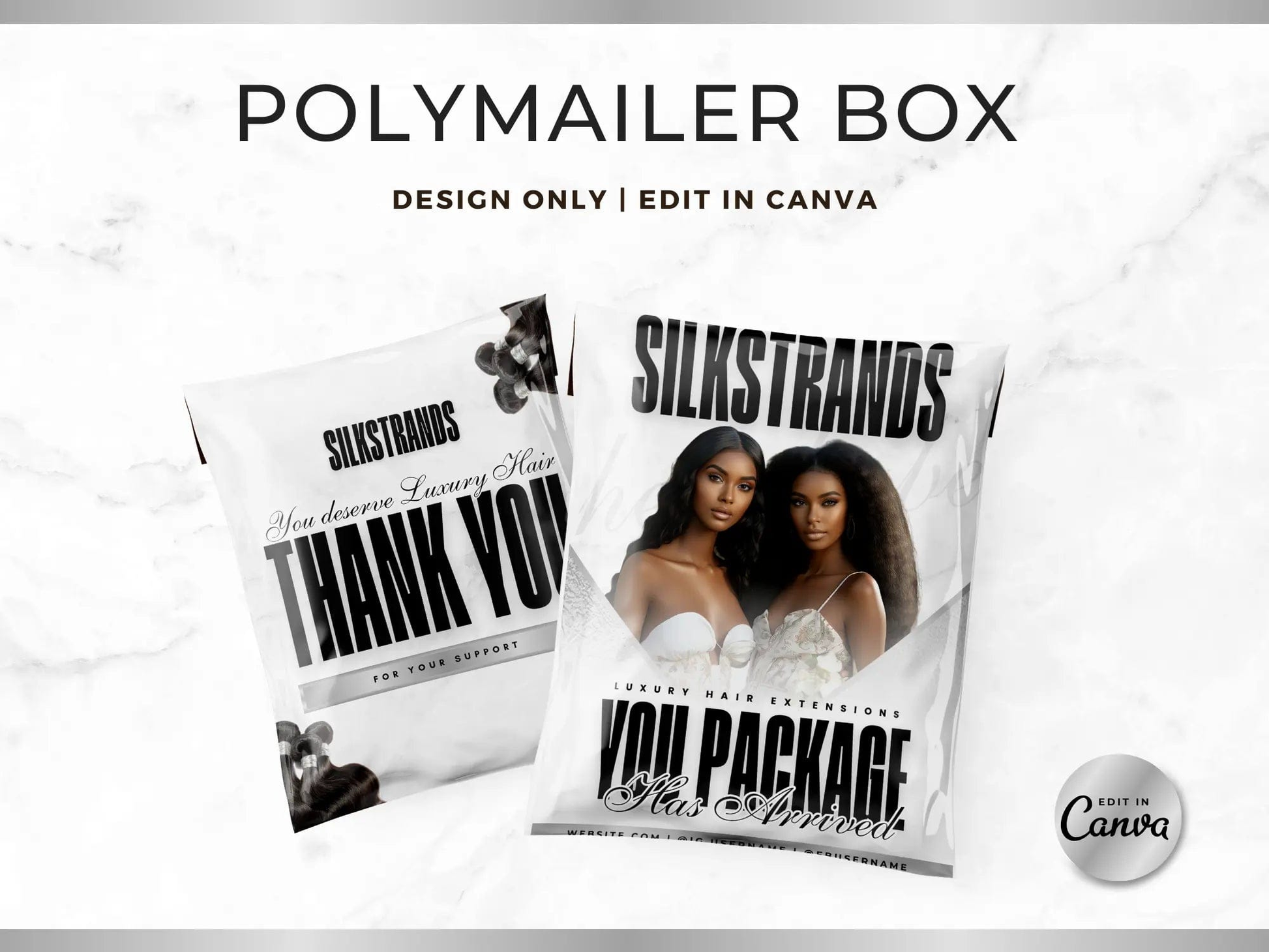 Silver Wig PolyMailer Box - Shaima Studio