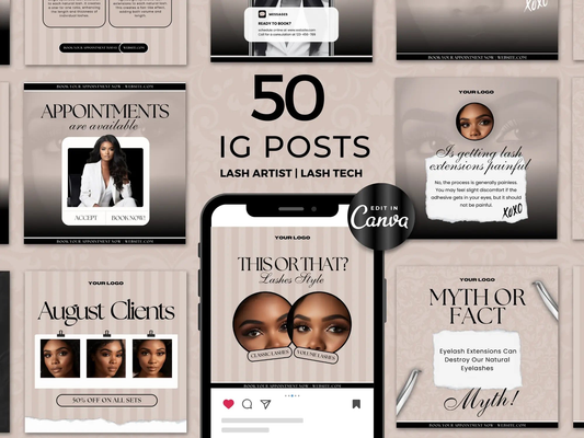 Beige Lash Tech Instagram Kit - Shaima Studio