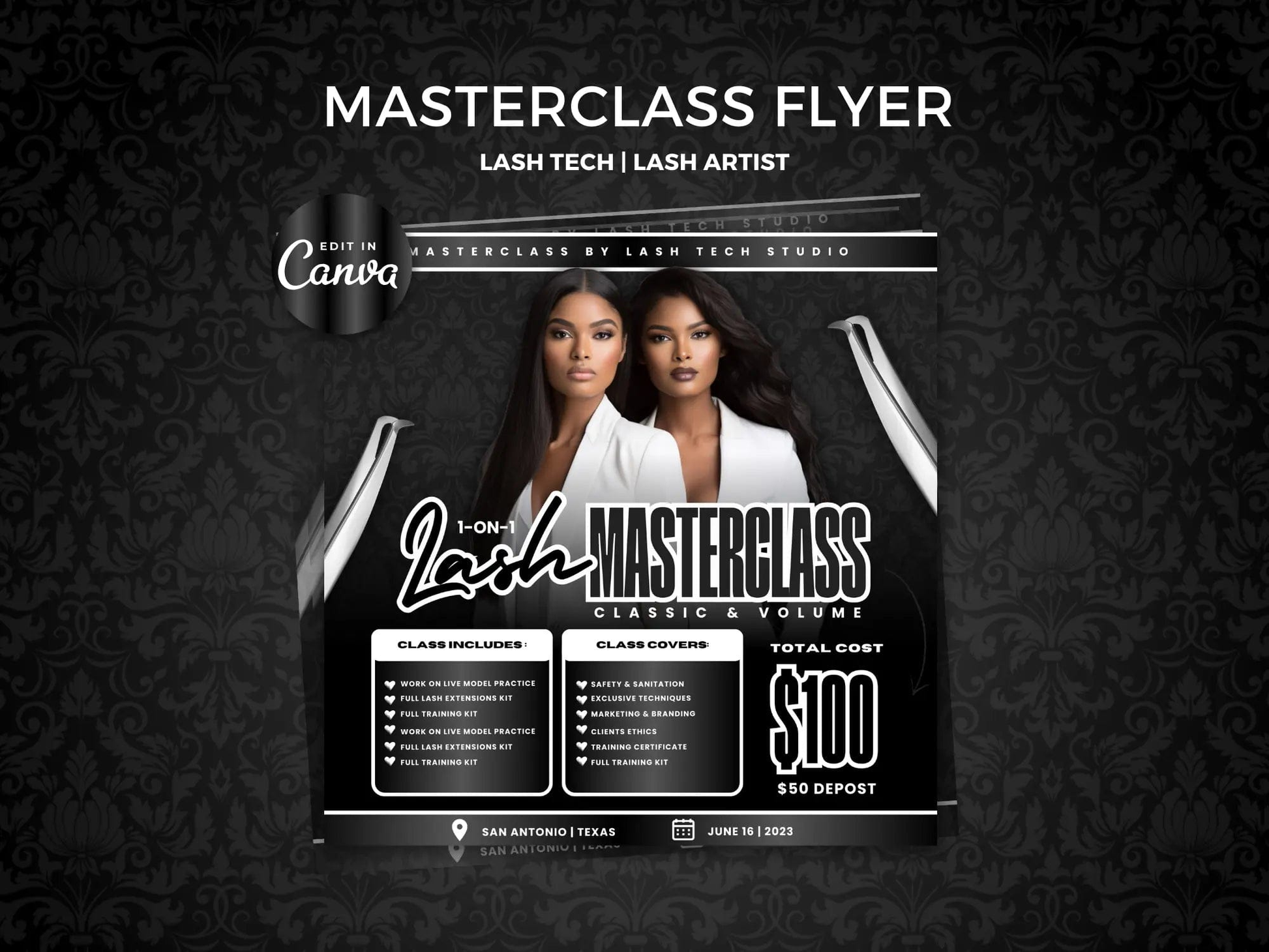 Black Lash Class Flyer - Shaima Studio