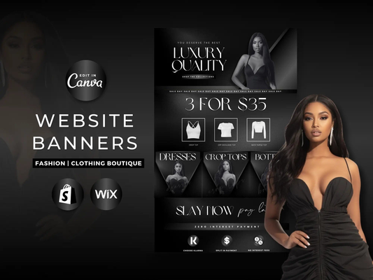 Black & White Fashion Website Banners Template