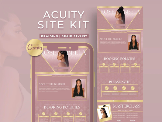 Rose Gold Braiding Acuity Scheduling Site - Shaima Studio
