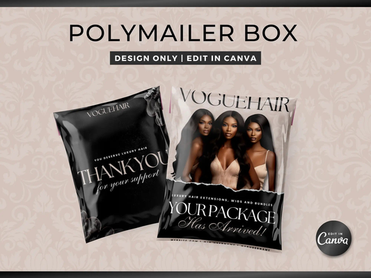 Beige Wig PolyMailer Box - Shaima Studio