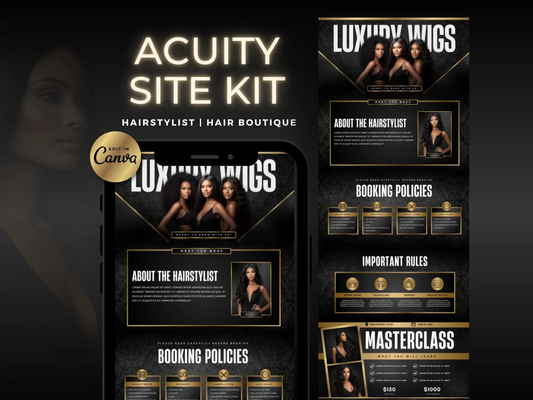 Gold & Black Hair Acuity Scheduling Site - Shaima Studio