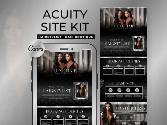 Silver & Black Hair Acuity Scheduling Site - Shaima Studio