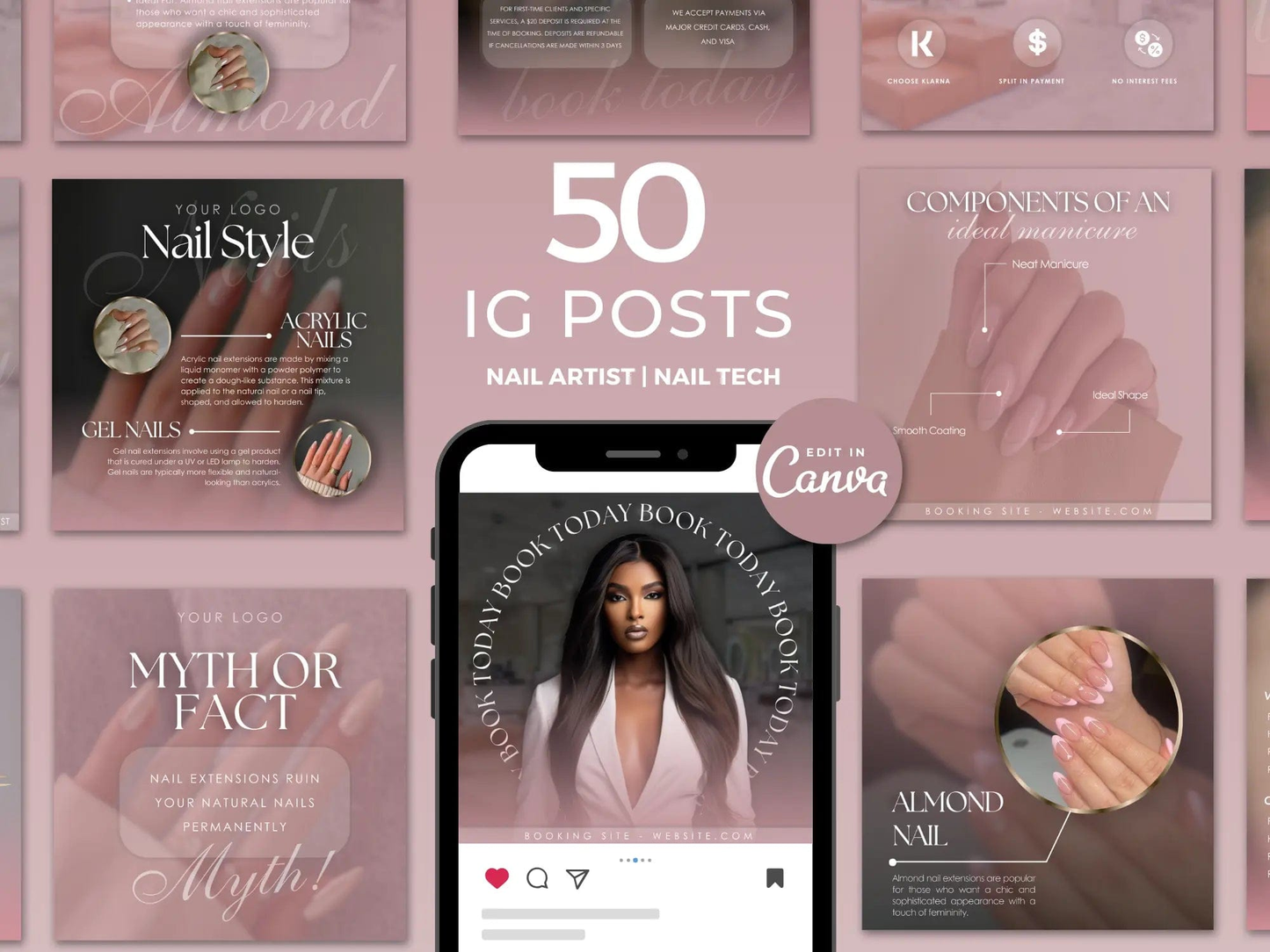 Pink Nail Tech Instagram Kit - Shaima Studio