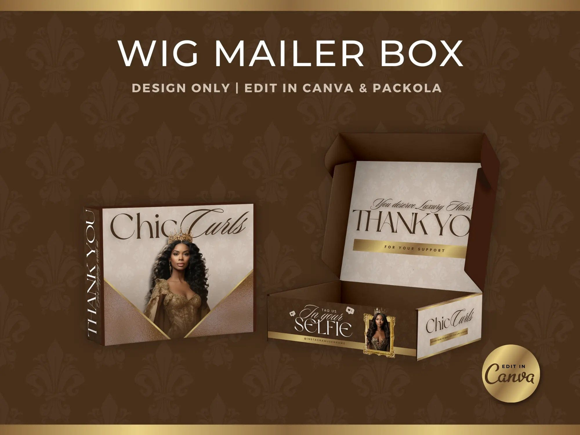 Brown Wig Mailer Box - Shaima Studio