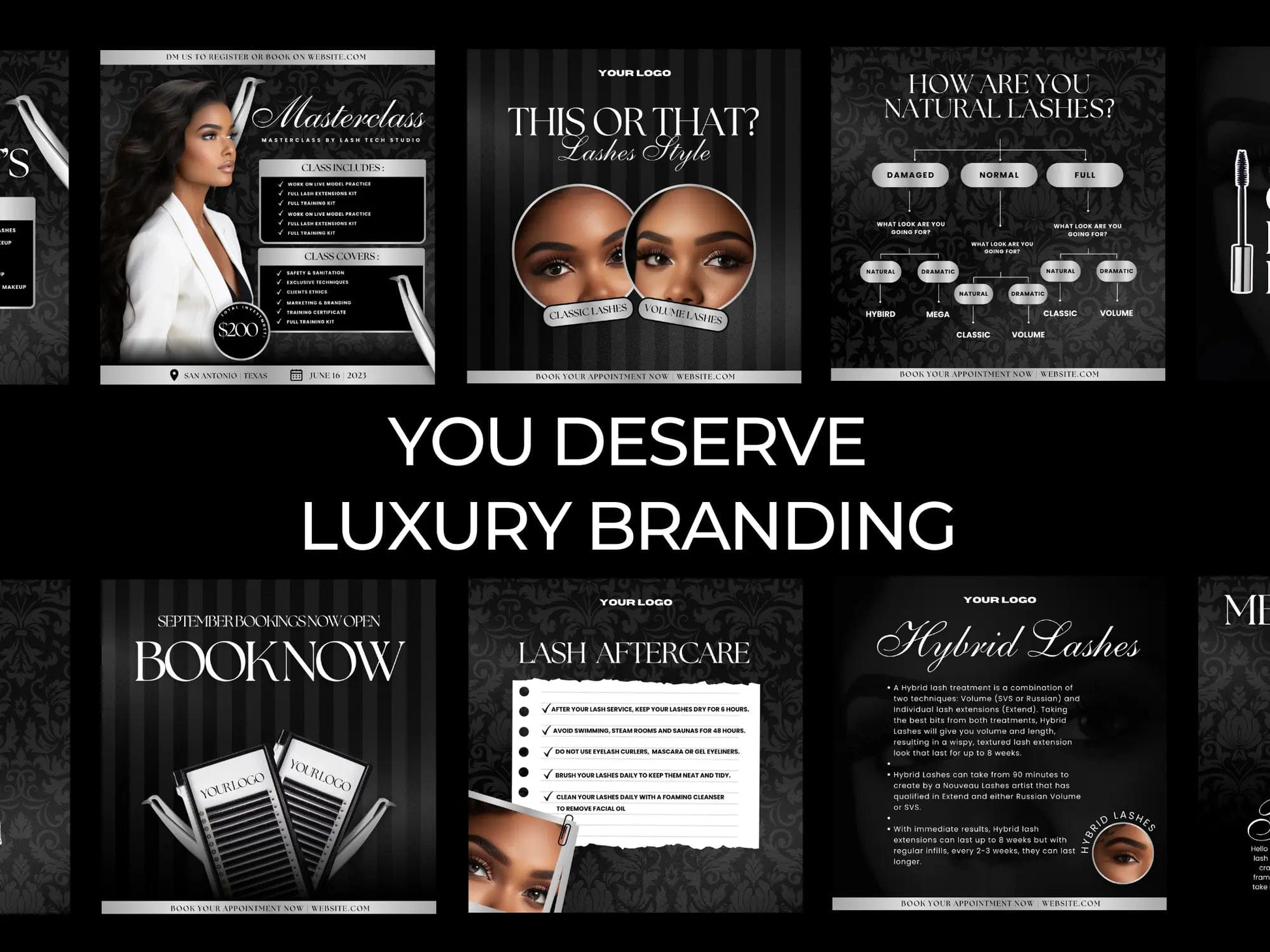 Black & Silver Lash Tech Instagram Kit - Shaima Studio