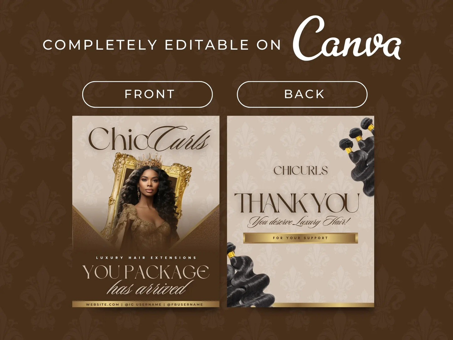 Brown Wig PolyMailer Box - Shaima Studio