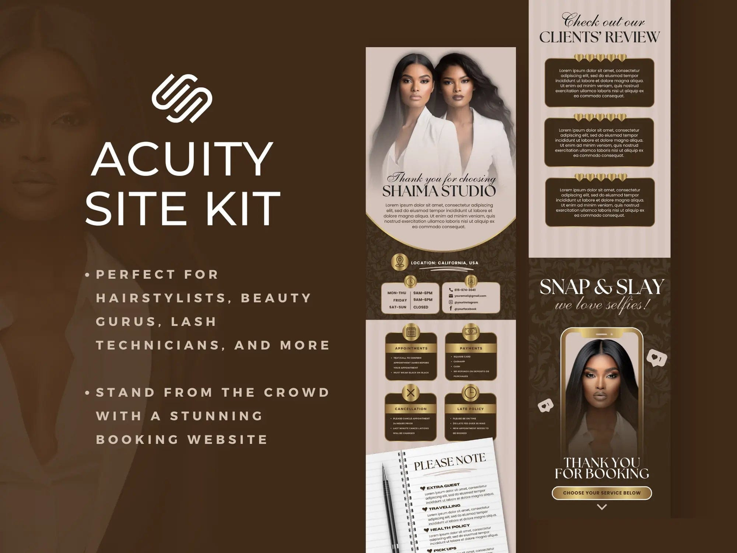Brown & Beige Acuity Scheduling Site - Shaima Studio