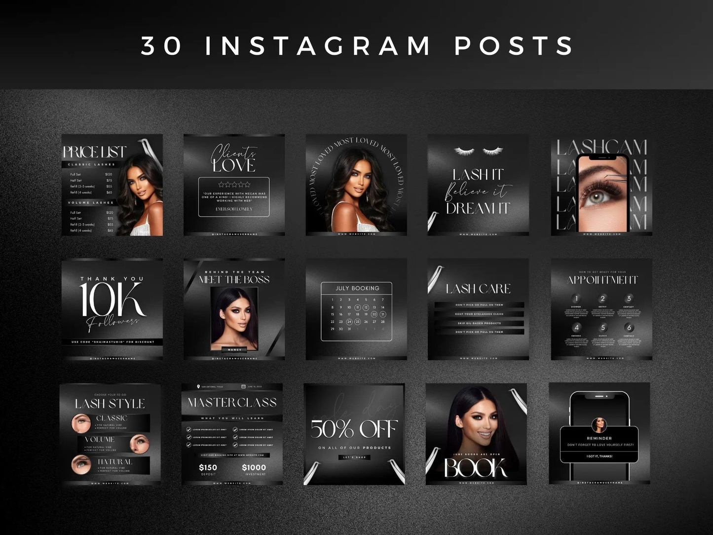 Black Lash Tech Instagram Kit - Shaima Studio