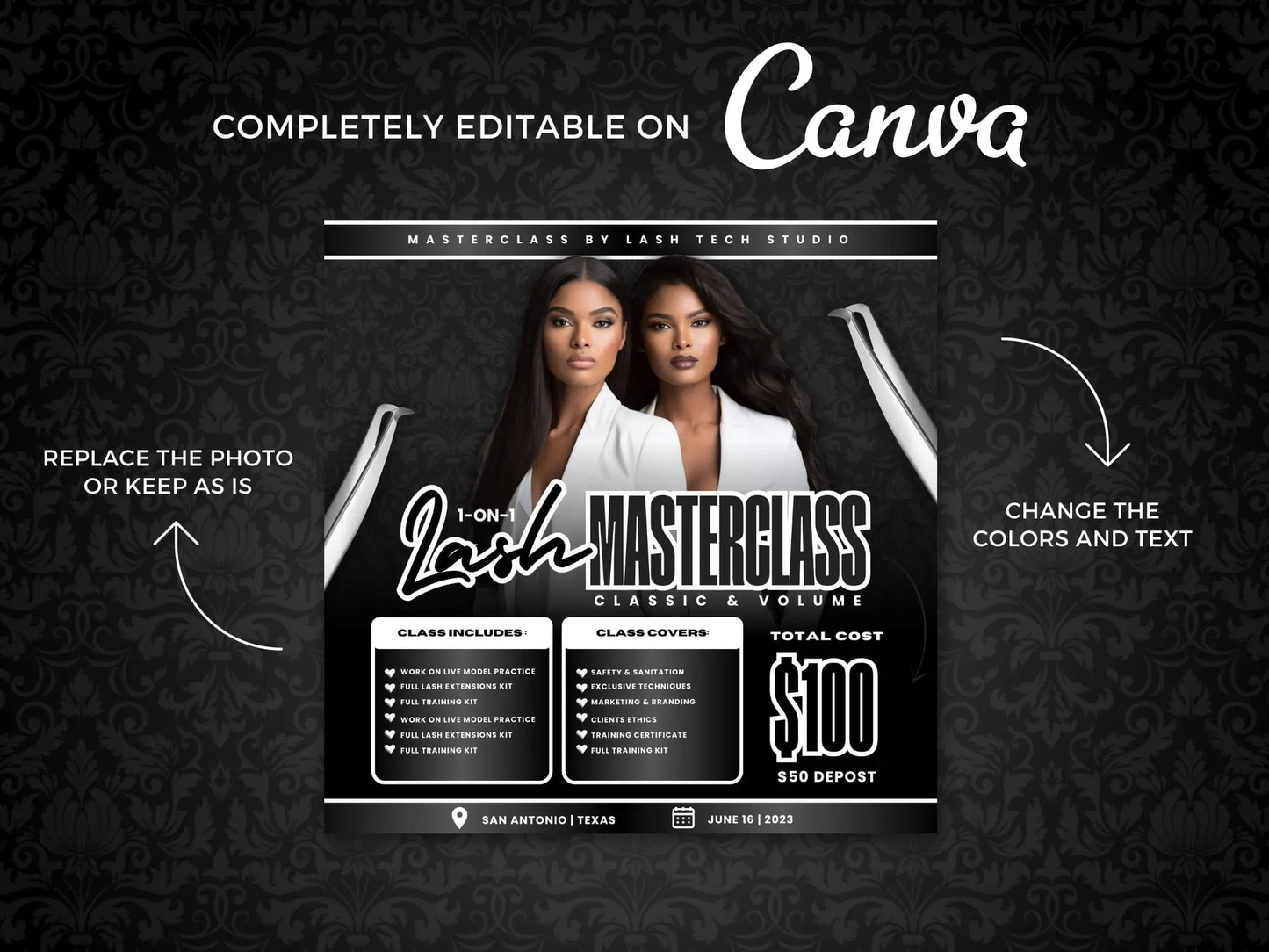Black Lash Class Flyer - Shaima Studio