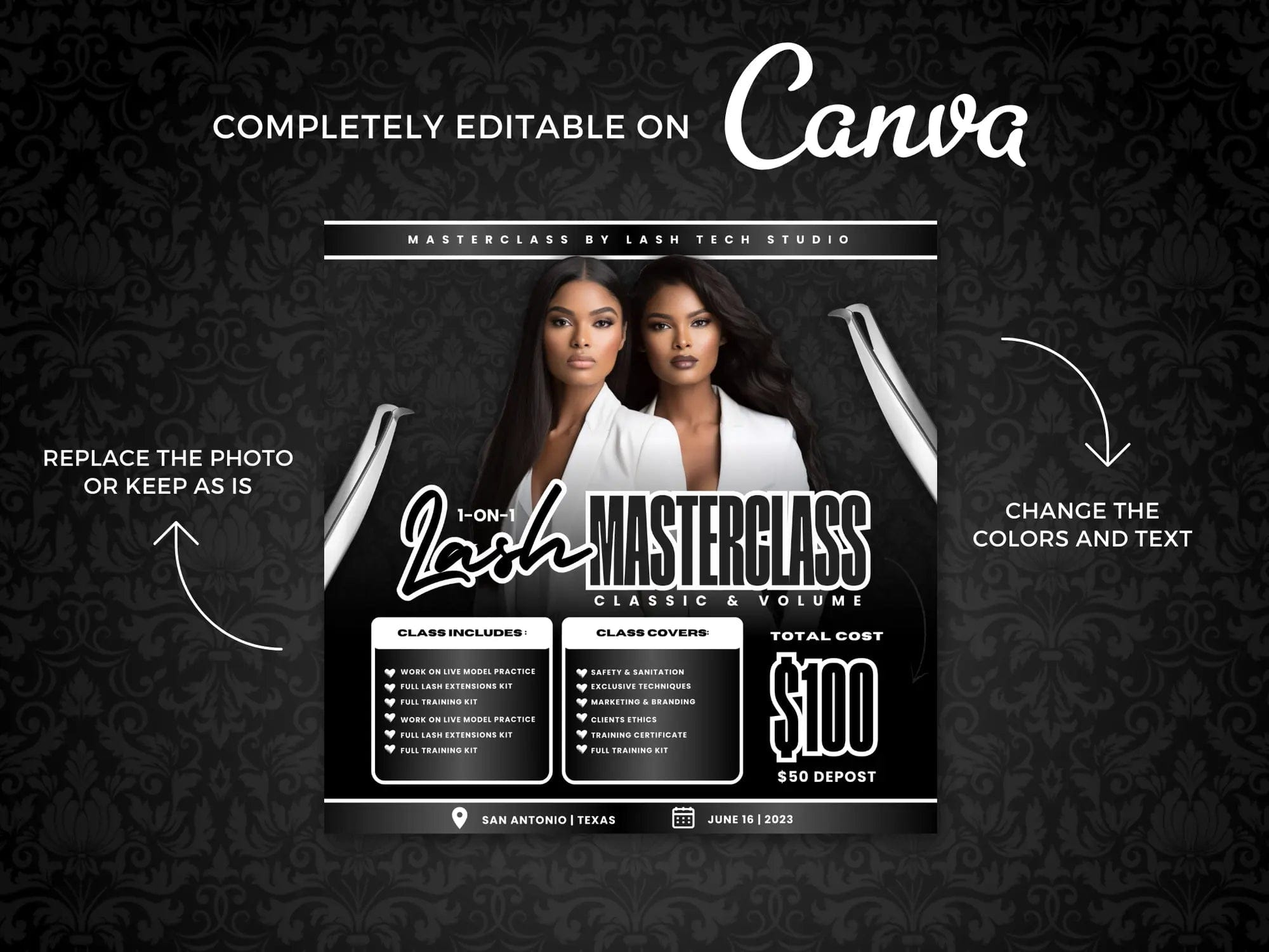 Black Lash Class Flyer - Shaima Studio