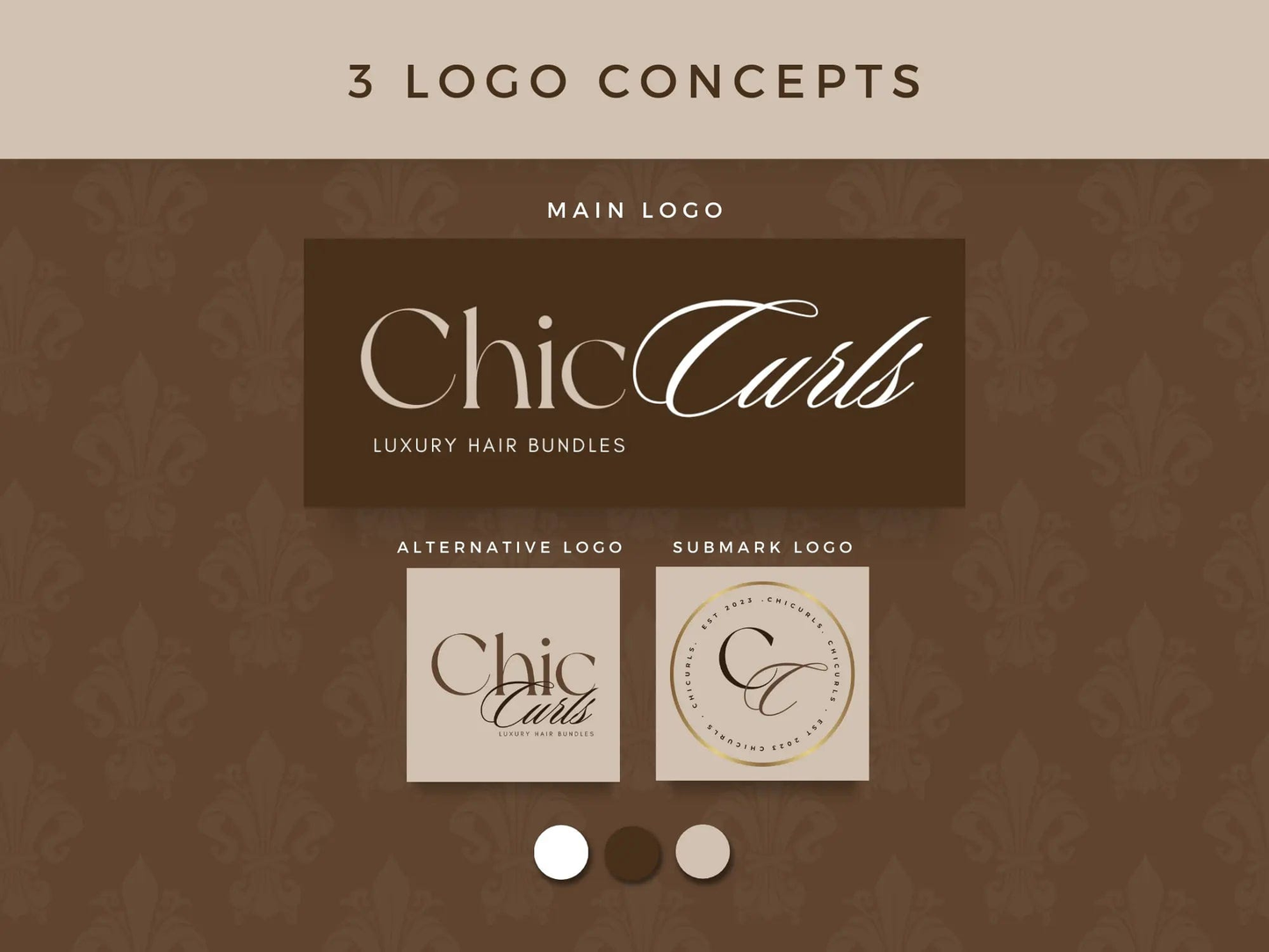 Brown & Gold Luxury Hair Branding Kit - Shaima Studio