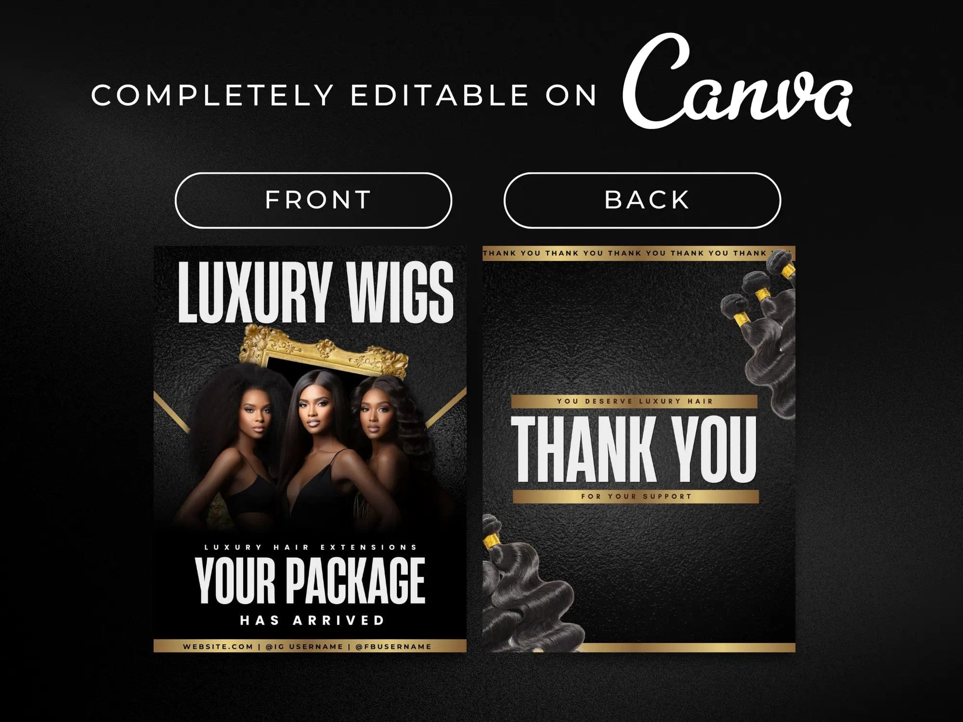 Gold Wig PolyMailer Box - Shaima Studio