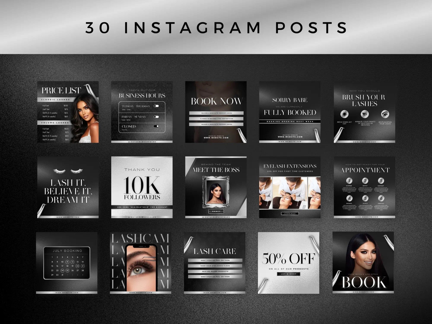 Silver Lash Tech Instagram Kit - Shaima Studio