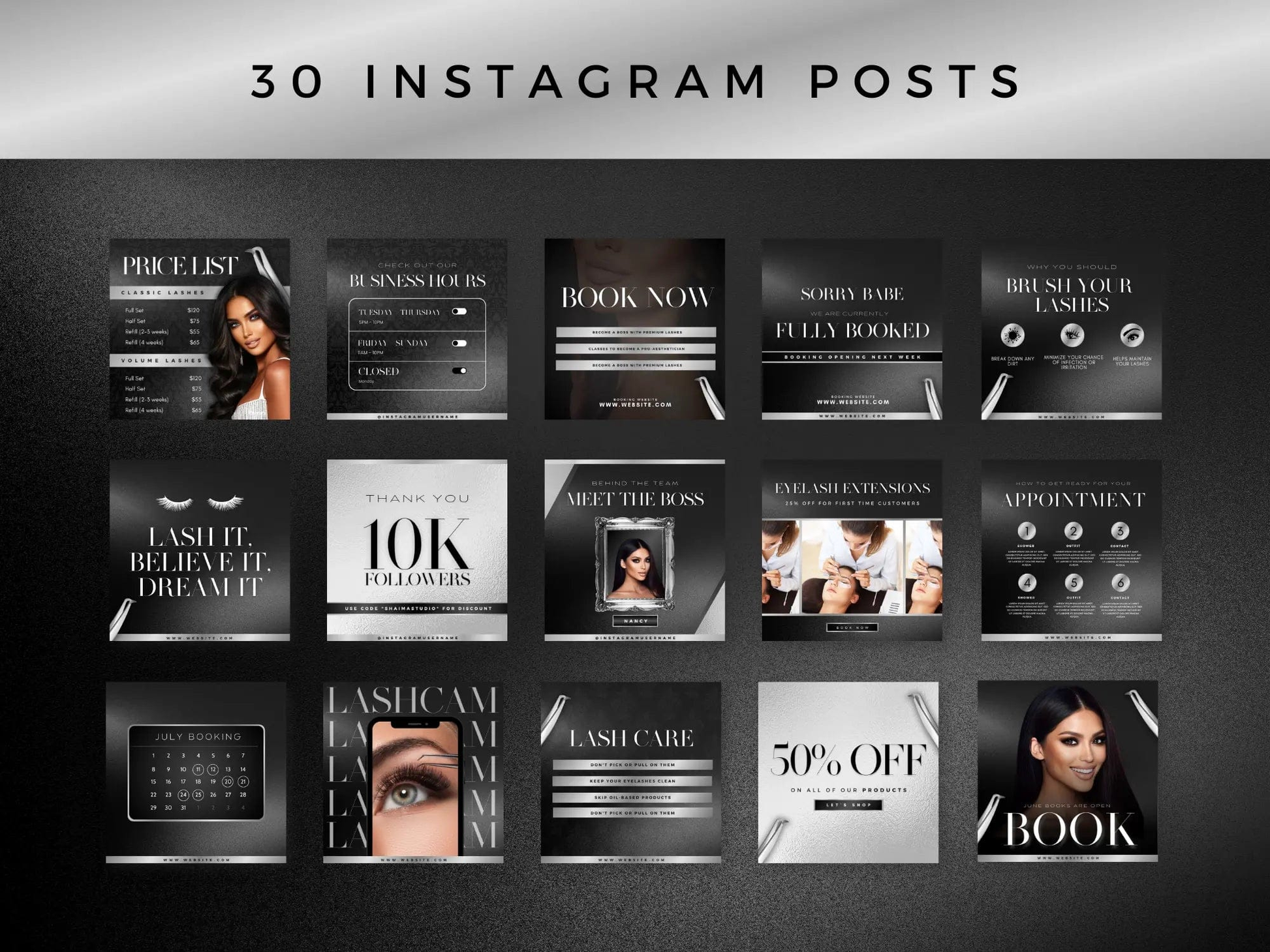 Silver Lash Tech Instagram Kit - Shaima Studio