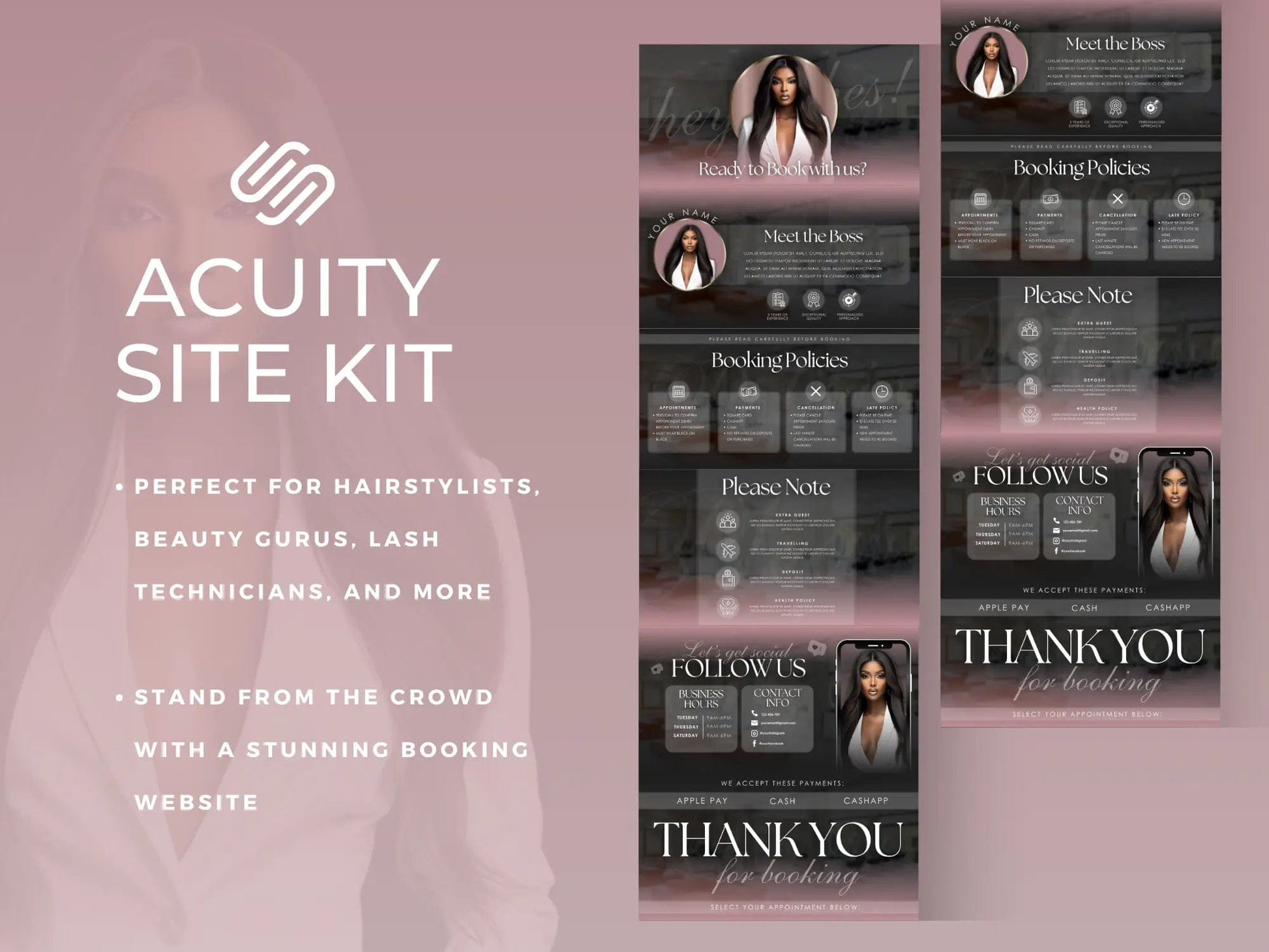 Pink & Black Acuity Scheduling Site - Shaima Studio