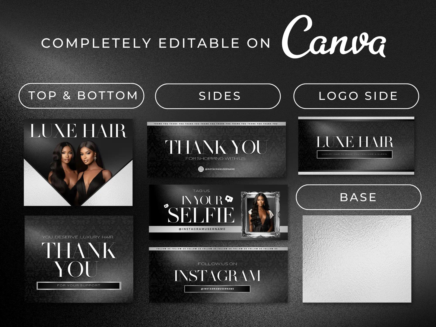 Silver Black Wig Mailer Box - Shaima Studio