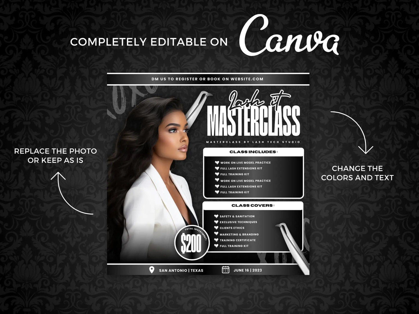 Black Lash Class Flyer - Shaima Studio