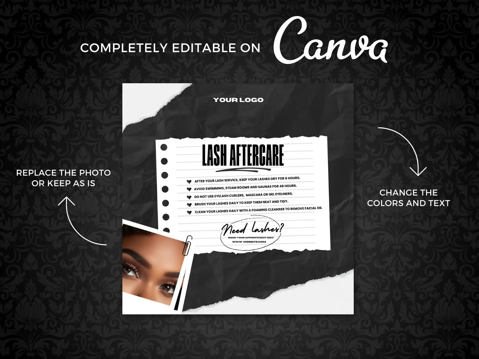Black Lash Aftercare Flyer - Shaima Studio