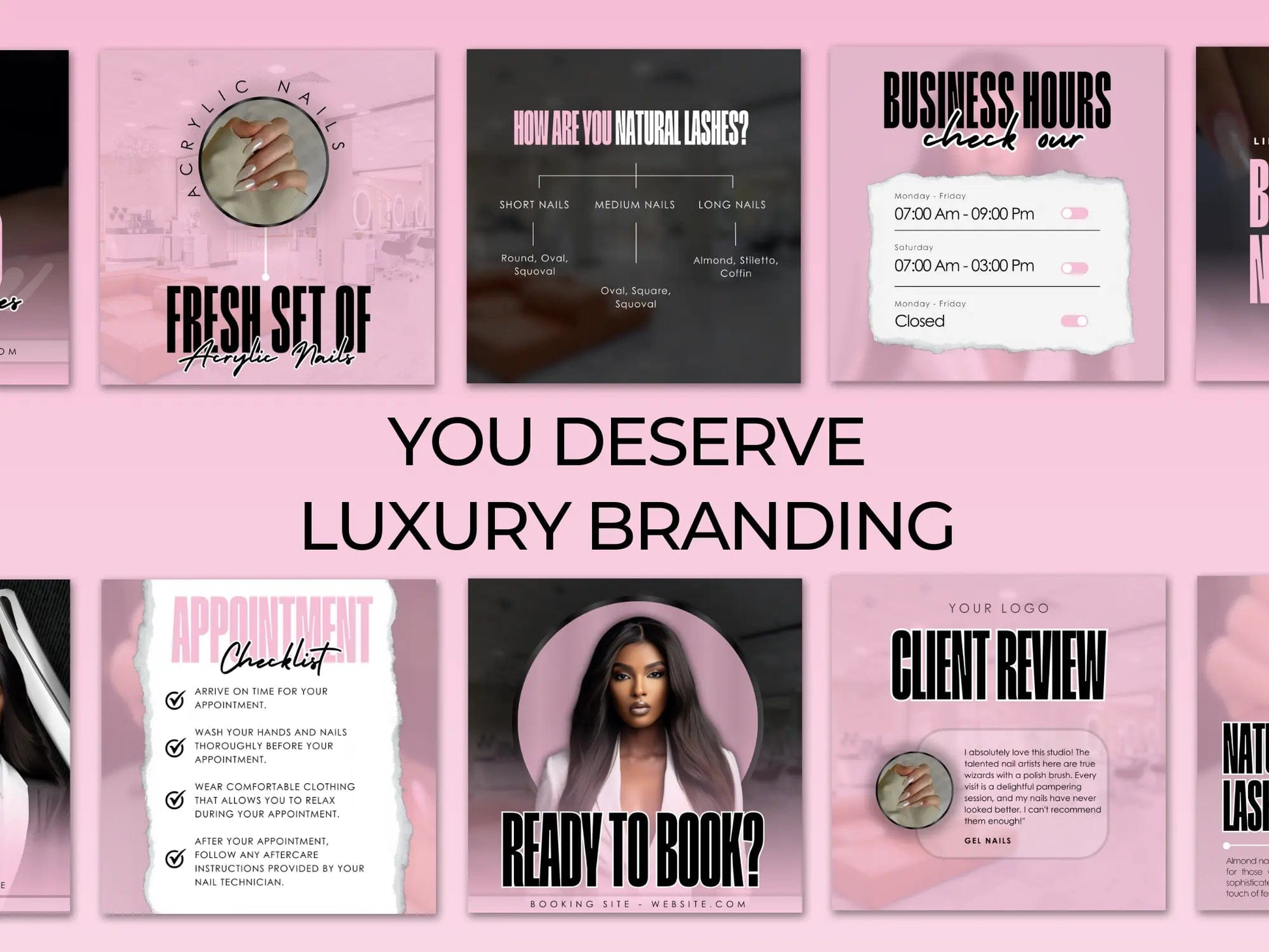 Pink & Black Nail Tech Instagram Kit - Shaima Studio