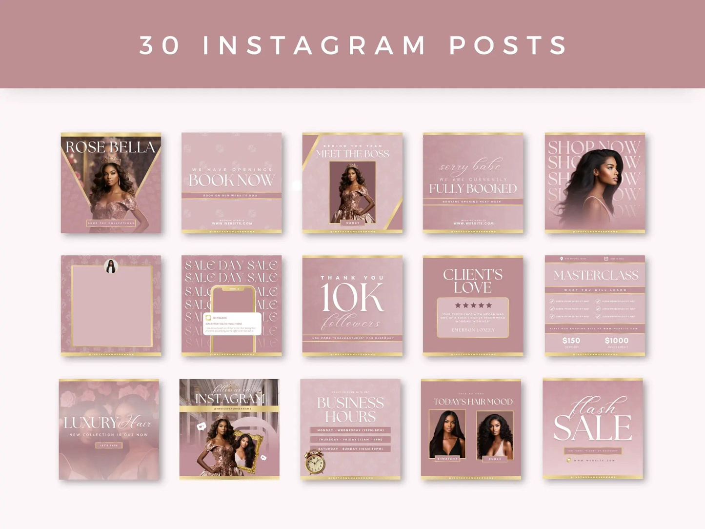 Rose Gold Hair Instagram Kit - Shaima Studio