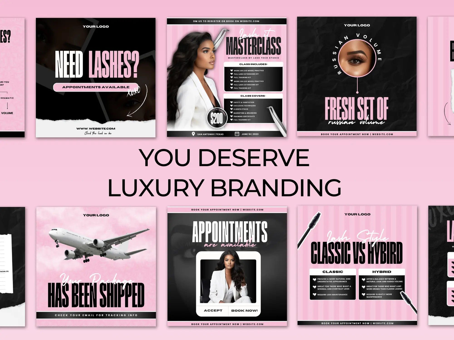 Pink Lash Tech Instagram Kit - Shaima Studio