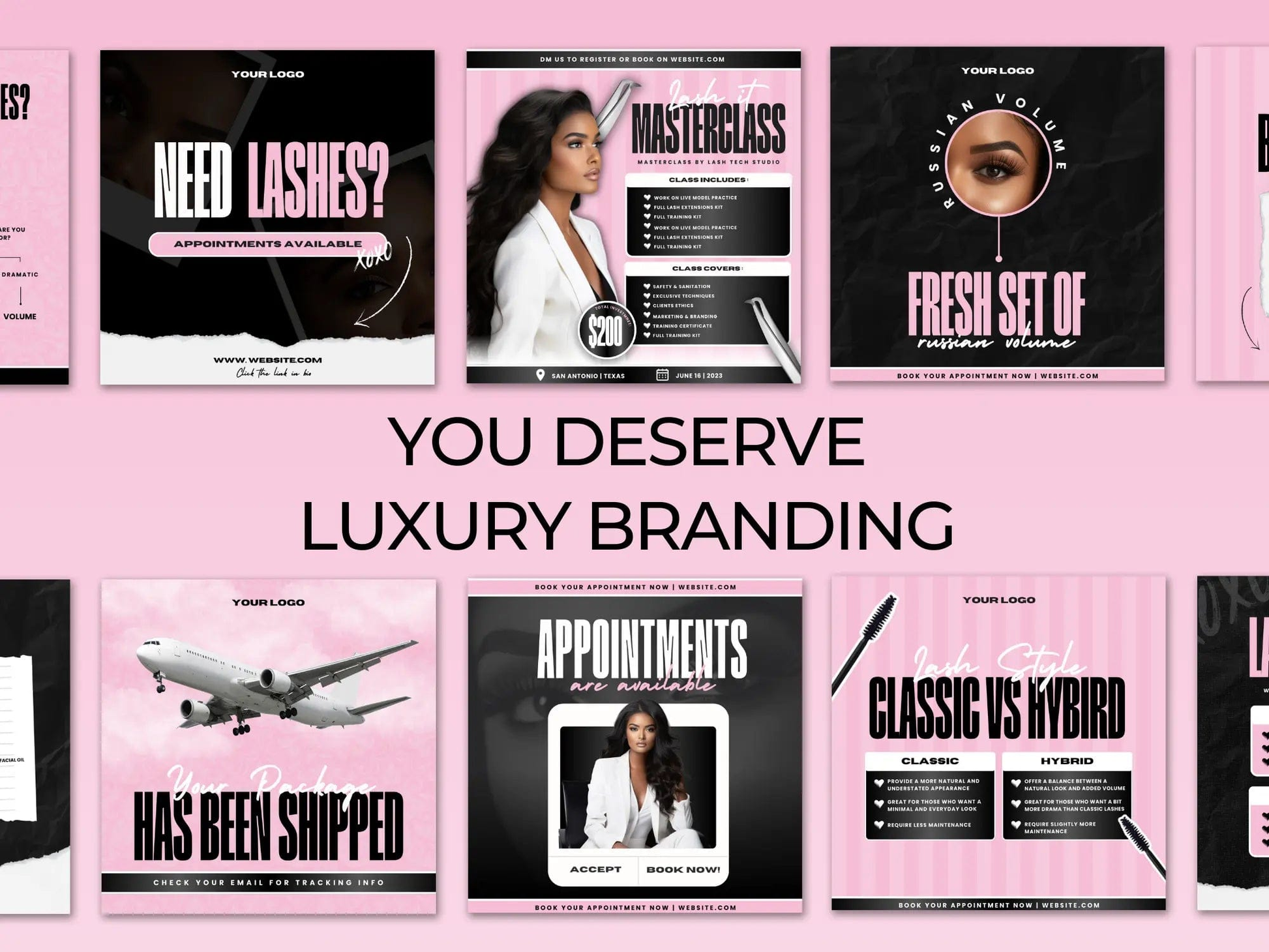 Pink Lash Tech Instagram Kit - Shaima Studio