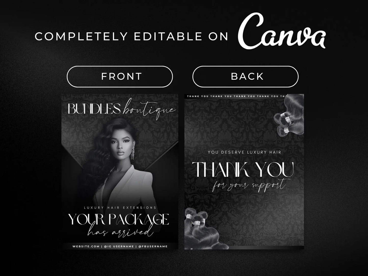 Black Wig PolyMailer Box - Shaima Studio