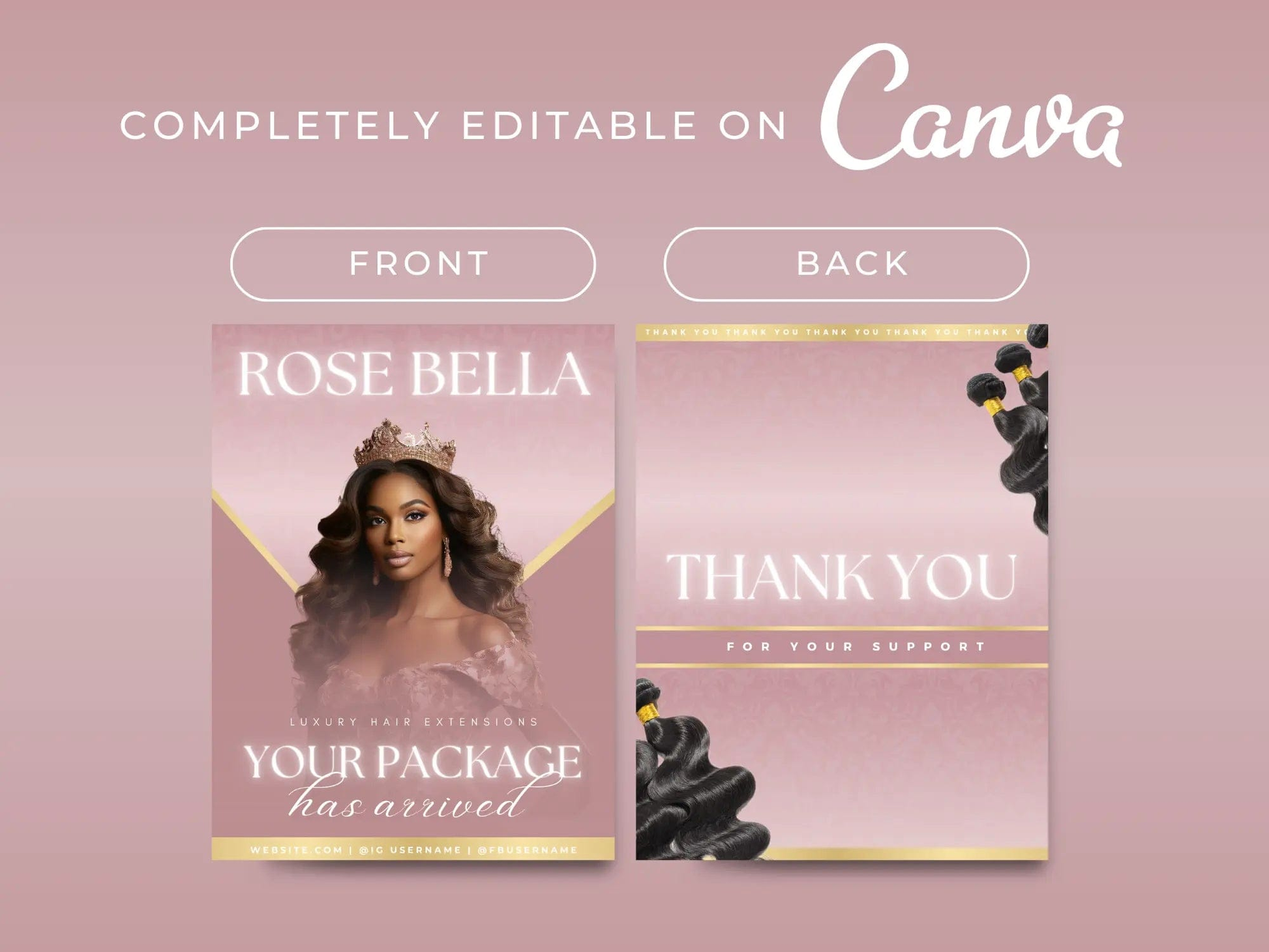 Rose Gold Wig PolyMailer Box - Shaima Studio