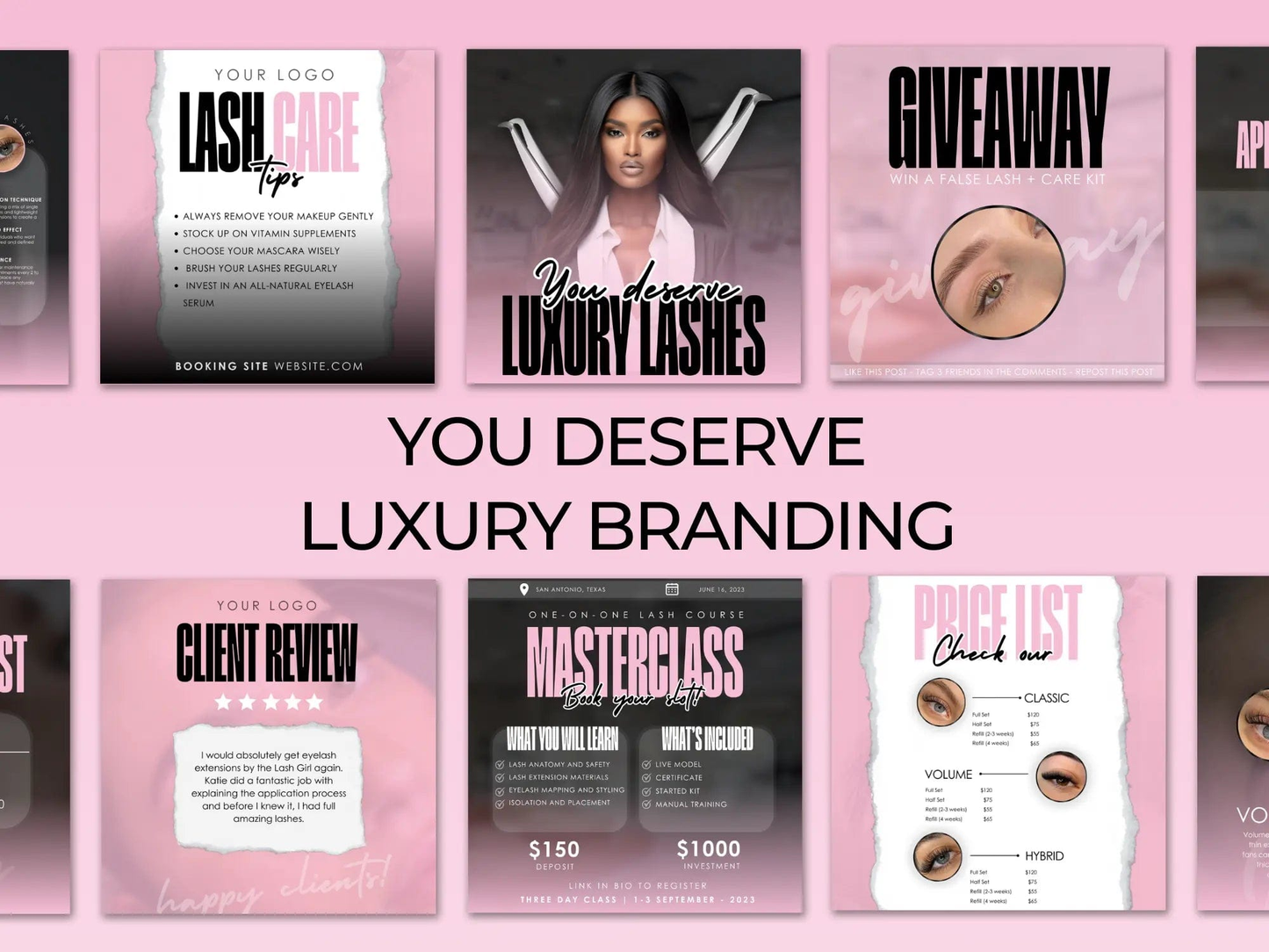 Luxury Pink Lash Tech Instagram Kit - Shaima Studio