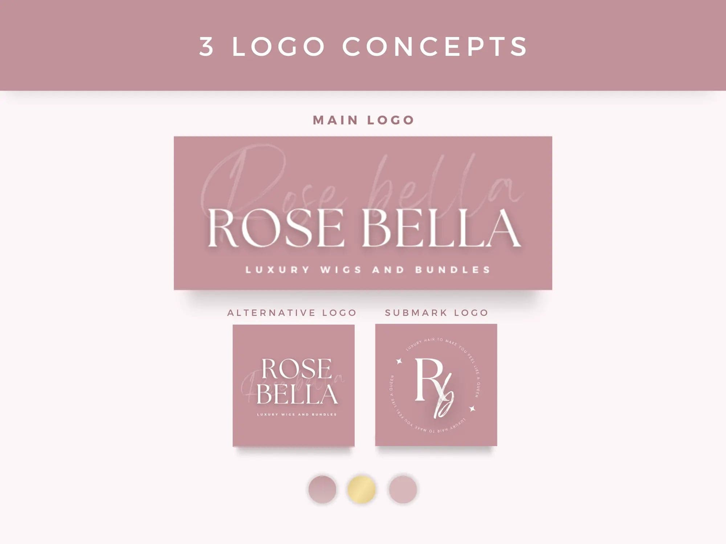 Rose Gold Luxury Hair Branding Kit - Shaima Studio